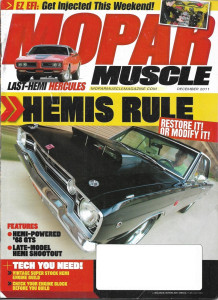 MOPAR MUSCLE 2011 DEC - HEMI GTS, EASY EFI INSTALL, NEW HEMI SHOOTOUT 